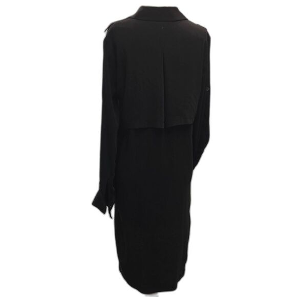 White House Black Market Black Utility Shirt Dress | Size 4 - Picture 7 of 12